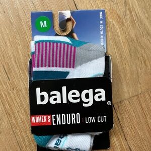 Women’s Low Cut Balega Socks - Teal and White